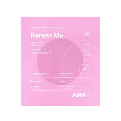 AIMX greito poveikio „Anti-aging“ veido kaukė su peptidais ir kolagenu RENEW ME 25 ml