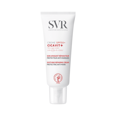 SVR specialus atstatomasis kremas pažeistai odai su apsauga nuo saulės CICAVIT, SPF50, 40 ml