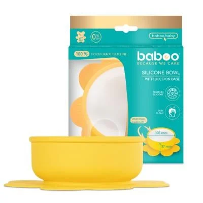 Baboo silikoninis limpantis dubenėlis, 6+ mėn, geltonos spalvos