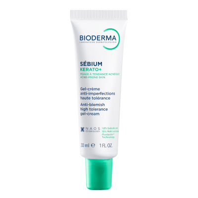 BIODERMA aukštos tolerancijos gelis-kremas nuo spuogų į aknę linkusiai odai Sébium Kerato+, 30 ml