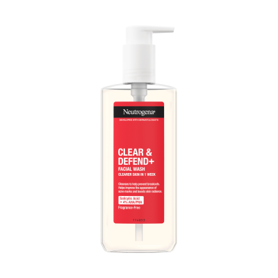 NEUTROGENA kasdienis prausiamasis gelis CLEAR & DEFEND+ FACIAL 200 ml