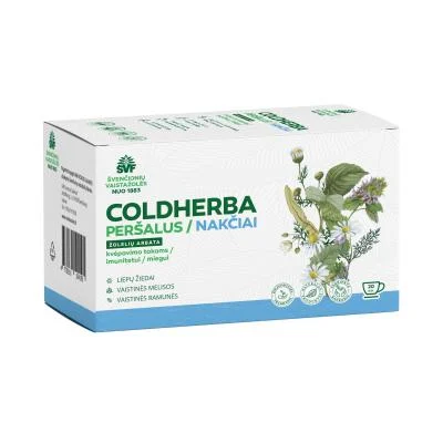 ŠVENČIONIŲ VAISTAŽOLĖS kvėpavimo takams, imunitetui, miegui COLDHERBA NAKČIAI, žolelių arbata, 2 g x 20 vnt.