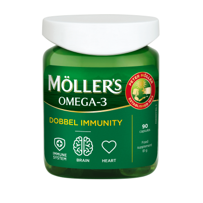 MOLLERS OMEGA-3 Dobbel Immunity kapsulės, N90 