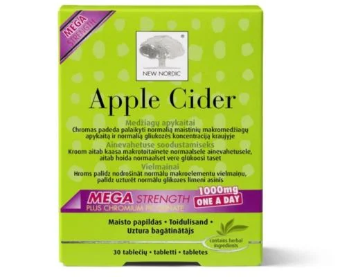 NEW NORDIC APPLE CIDER MEGA STRENGTH, medžiagų apykaitai, N30 