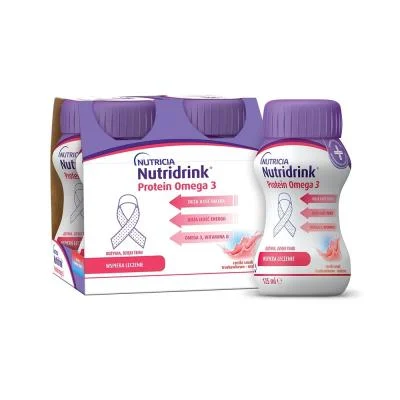 NUTRIDRINK Protein OMEGA 3 vėsinančių miško uogų skonio, 4X125ML