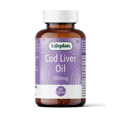 LIFEPLAN Cod Liver Oil menkių kepenų aliejus, 1000 mg, N60 