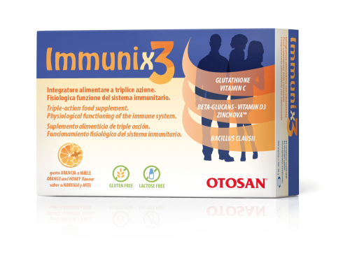 OTOSAN IMMUNIX 3 apelsinų ir medaus skonio tabletės, N40
