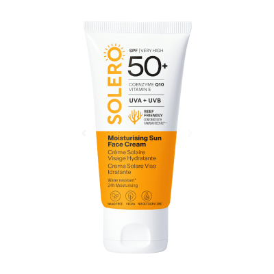 SOLERO drėkinamasis veido kremas nuo saulės SPF 50+, 50 ml