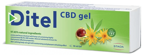 DITEL CBD vėsinantis gelis su CBD aliejumi, 100g