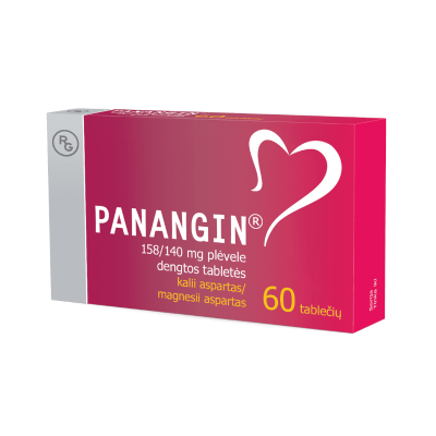 PANANGIN 158/140 mg plėvele dengtos tabletės, N60