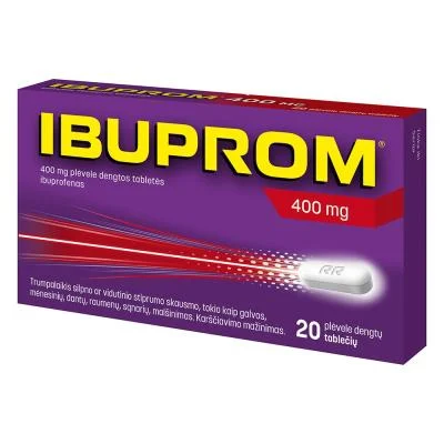 IBUPROM 400 mg plėvele dengtos tabletės N20