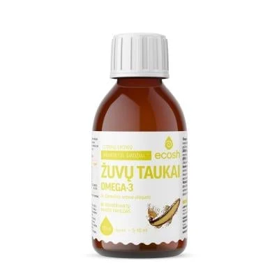 ECOSH Žuvų taukai su Camelina sativa aliejumi, citrinų sk., 150 ml