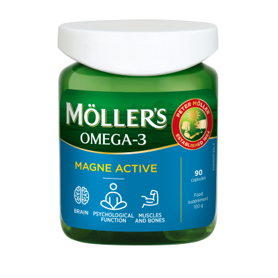 MOLLERS OMEGA-3 Magne Active kapsulės, N90