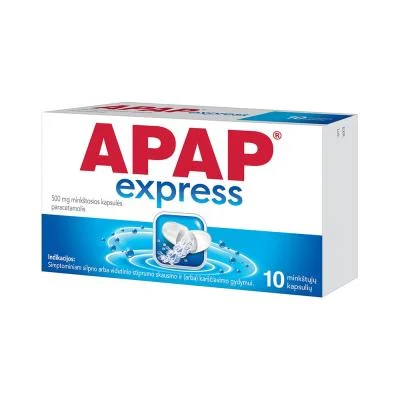 APAP express 500 mg minkštosios kapsulės N10