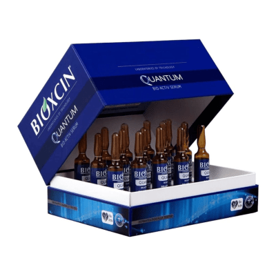 BIOXCIN QUANTUM plaukus storinantis serumas su aktyviais peptidais, 6 ml x 15 vnt.