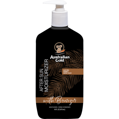 AUSTRALIAN GOLD drėkinantis pienelis su bronzantais po deginimosi, 473 ml