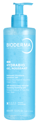 BIODERMA drėkinantis micelinis gelinis prausiklis dehidratuotai odai HYDRABIO GEL MOUSSANT, 400 ml