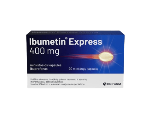 IBUMETIN EXPRESS 400 mg kapsulės, N20 