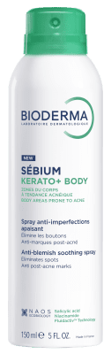 BIODERMA raminamasis kūno purškiklis nuo spuogų į aknę linkusiai odai, Sébium Kerato+ body, 150 ml