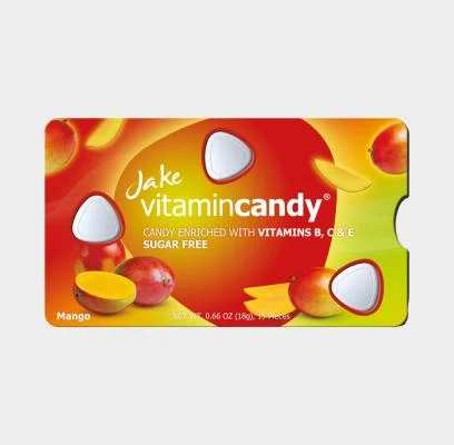 JAKE VITAMINCANDY mango skonio pastilės su vitaminais B,C,E, 18 g