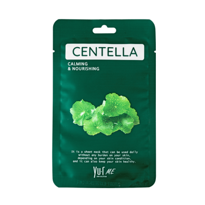 YU.R ME CENTELLA SHEET MASK lakštinė veido kaukė su azijinės centelės ekstraktu, N1