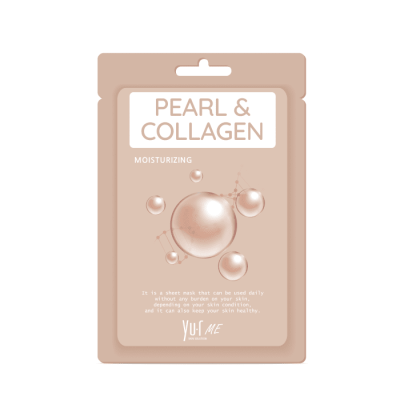 YU.R ME PEARL&COLLAGEN SHEET MASK lakštinė veido kaukė su perlais ir kolagenu, N1