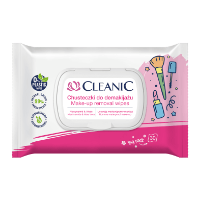 CLEANIC I LOVE MAKE UP makiažo valymo servetėlės, 30 vnt.