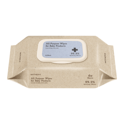 Mother-K Higieninės daiktų valymo servetėlės, 60 vnt.