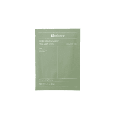 BIODANCE Refreshing Sea Kelp Real Deep intensyvaus poveikio hidrogelio veido kaukė su jūros dumblių ekstraktais, N1, 34 g