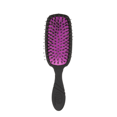 WETBRUSH Pro Shine Enhancer plaukų šepetys su šerno šereliais, juodas