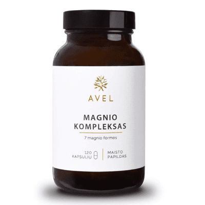 AVEL magnio kompleksas, 7 magnio formos, 120 kapsulių