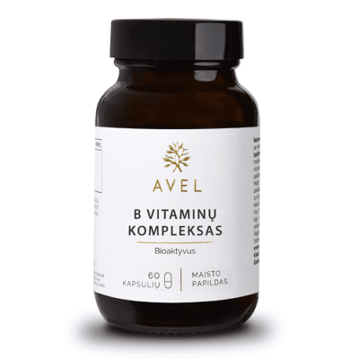 AVEL bioaktyvus B vitaminų kompleksas, 60 kapsulių