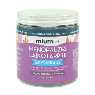 MIUM Lab Maisto papildas MENOPAUZĖS LAIKOTARPIUI. Be cukraus. Guminukai,  N42
