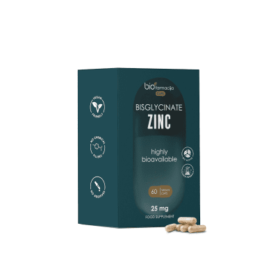 BIOFARMACIJA cinko bisglicinatas 25 mg kapsulės, N60