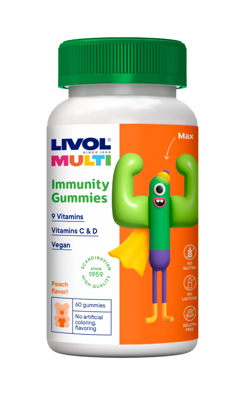 LIVOL MULTI Immunity Vegan meškiukai guminukai, N60