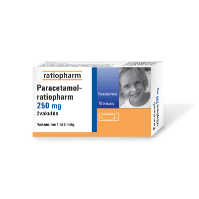 Paracetamol-ratiopharm 250 mg žvakutės N10