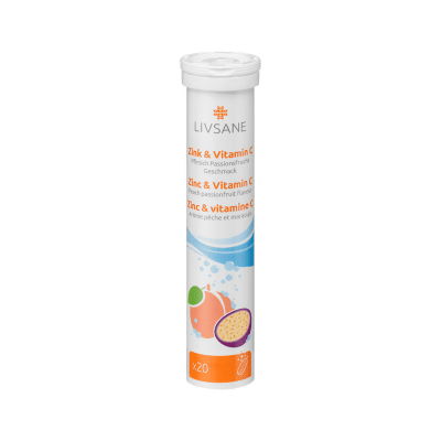 LIVSANE cinko ir Vitamino C šnypščiosios tabletės N20