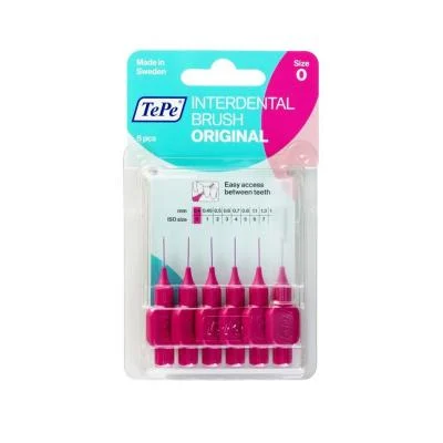 TePe rožiniai tarpdančių šepetėliai G2, 0,4 mm, N6