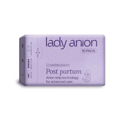 Lady Anion paketai po gimdymo su anijonų juostele N10