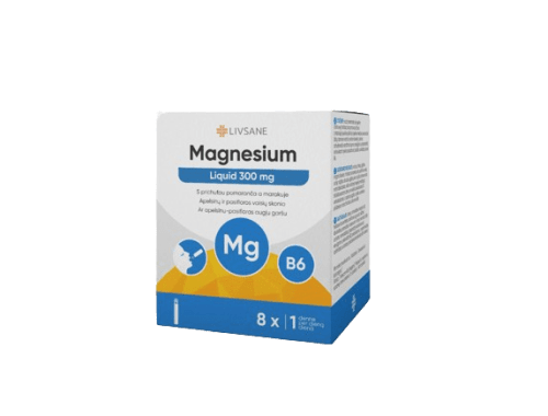 LIVSANE geriamosios ampulės MAGNESIUM 300 LIQUID + VITAMIN B6, N8
