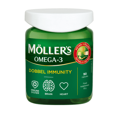 MOLLERS OMEGA-3 Dobbel Immunity kapsulės, N90