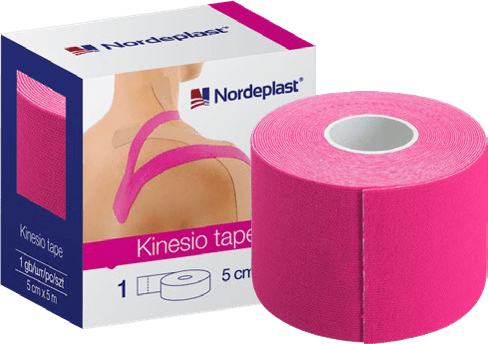 NORDEPLAST kineziterapinis pleistras 5cmx5m rausvas N1