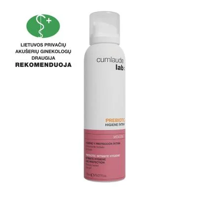 CUMLAUDE švelnios intymios higienos valomosios putos su prebiotikais 150 ml