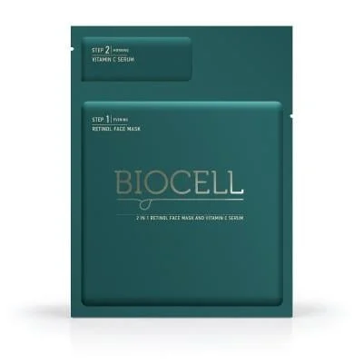 BIOCELL 2 IN 1 retinolio veido kaukė ir vitamino C serumas, N1