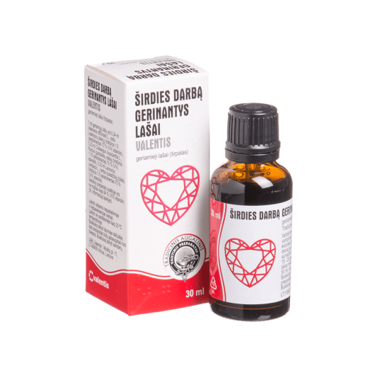 Valentis širdies darbą gerinantys lašai, su lašintuvu, 30 ml