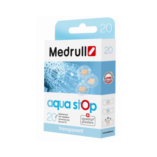 Medrull vandeniui atsparūs, permatomi pleistrai Aqua stop, apvalūs 2,2 cm, N20