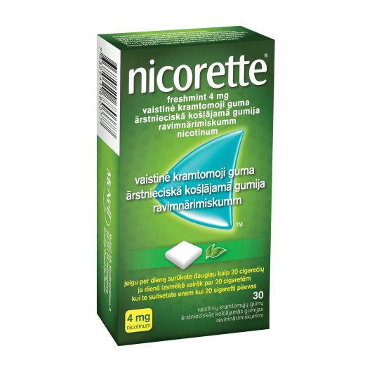 Nicorette Freshmint 4 mg vaistinė kramtomoji guma N30