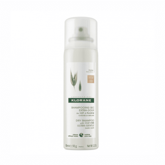 Klorane sausas šampūnas visų tipų plaukams su avižų pieneliu, rudiems/tamsiems plaukams, Dry shampoo OAT 150 ml