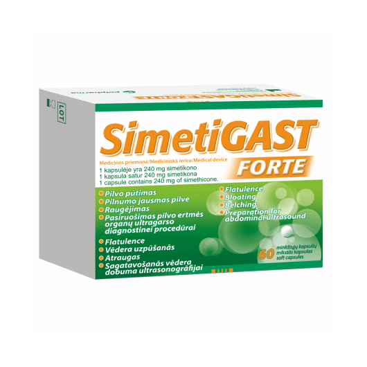 Simetigast Forte 240 mg kapsulės N60
