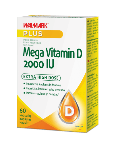 WALMARK Mega Vitamin D 2000 IU kapsulės N60
